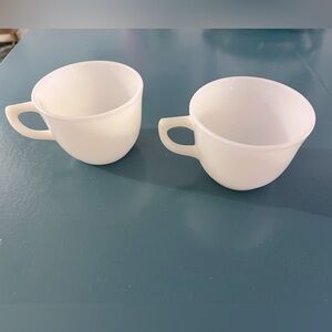 Vintage Fire King Milk Glass Mugs (set of 2)